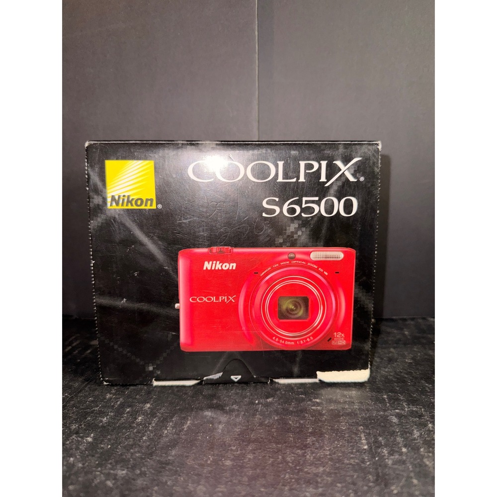 Nikon COOLPIX S6500 Red Compact Digital Camera 12x Zoom 16MP TESTED
